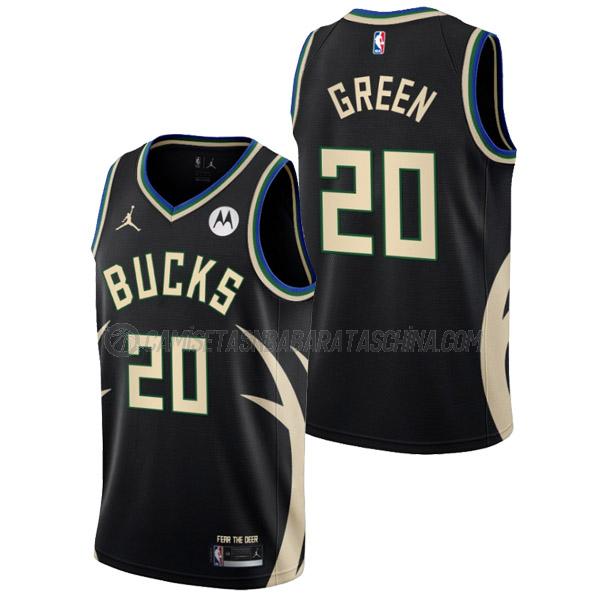 camiseta a.j. green milwaukee bucks de 20 hombre statement edition 2023 negro