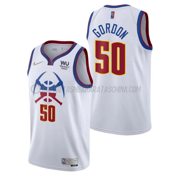 camiseta aaron gordon denver nuggets de 50 hombre earned edition 2021 blanco