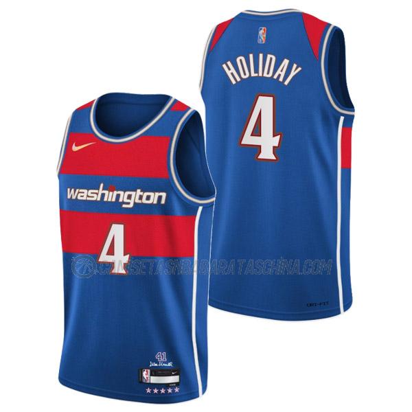 camiseta aaron holiday washington wizards de 4 hombre city edition 2022 azul