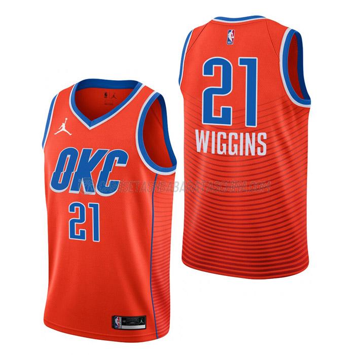 camiseta aaron wiggins oklahoma city thunder de 21 hombre statement edition 2023 naranja