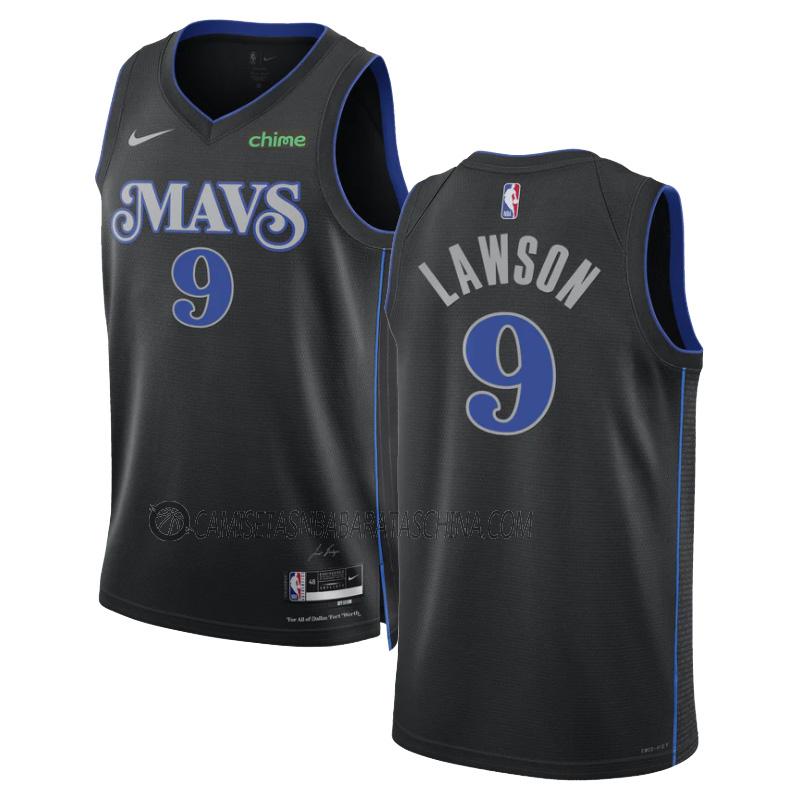 camiseta aj lawson dallas mavericks de 9 hombre city edition 2023-24 negro