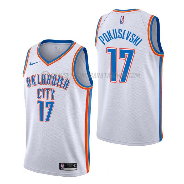 camiseta aleksej pokusevski oklahoma city thunder de 17 hombre association edition 2023 blanco