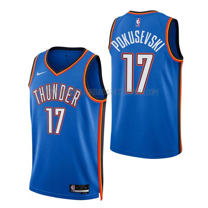 camiseta aleksej pokusevski oklahoma city thunder de 17 hombre icon edition 2023 azul