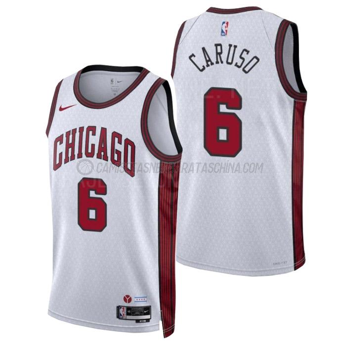 camiseta alex caruso chicago bulls de 6 hombre city edition 2023 blanco