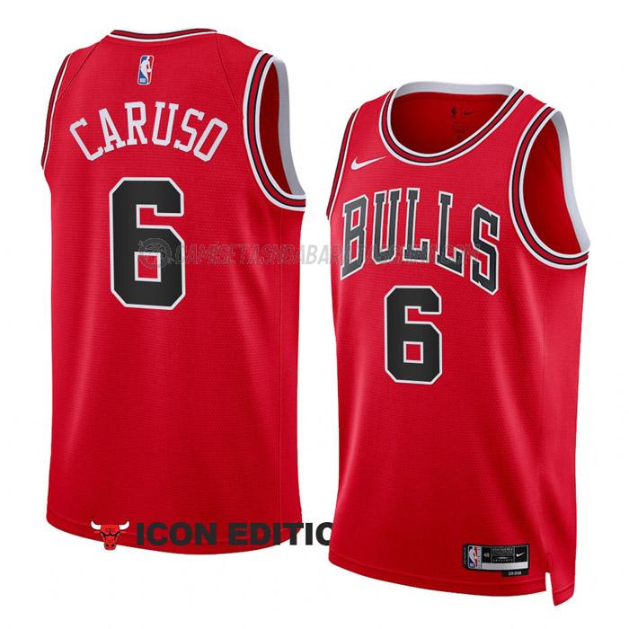 camiseta alex caruso chicago bulls de 6 hombre icon edition 2023 rojo