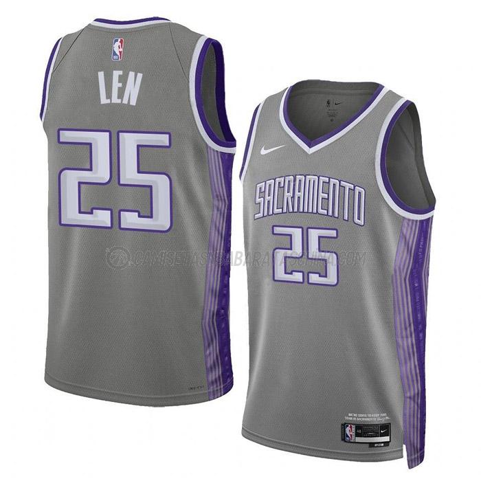 camiseta alex len sacramento kings de 25 hombre city edition 2023 gris