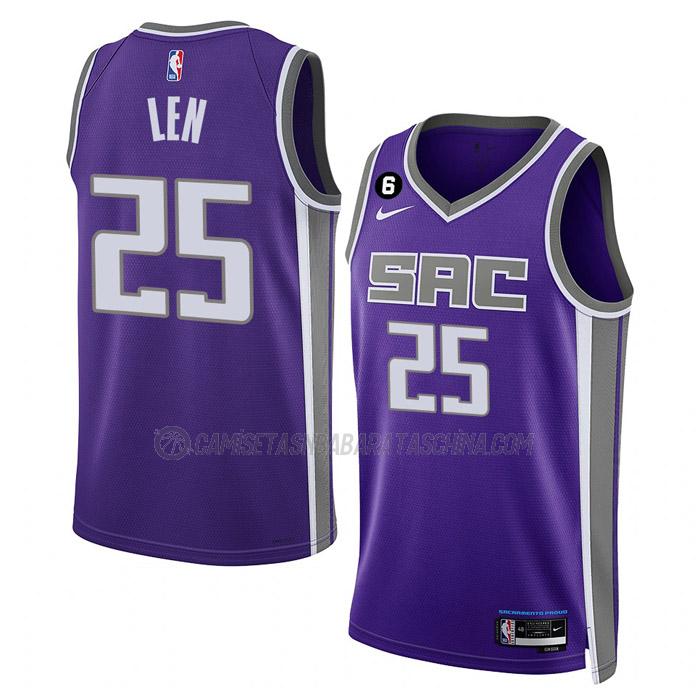 camiseta alex len sacramento kings de 25 hombre icon edition 2023 púrpura