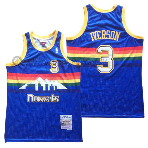 camiseta allen iverson denver nuggets de 3 hombre 23210b49 azul