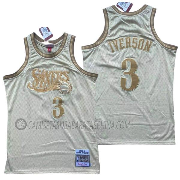 camiseta allen iverson philadelphia 76ers de 3 hombre 23210b54 gris