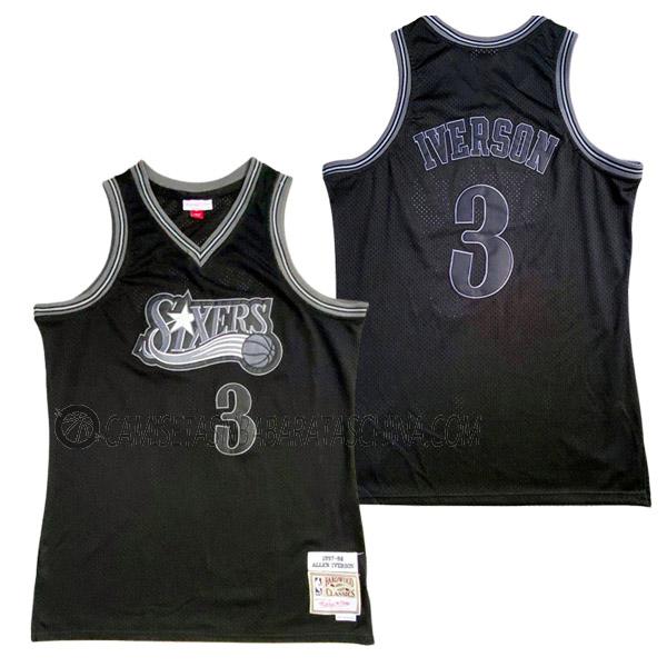 camiseta allen iverson philadelphia 76ers de 3 hombre 23210b56 negro