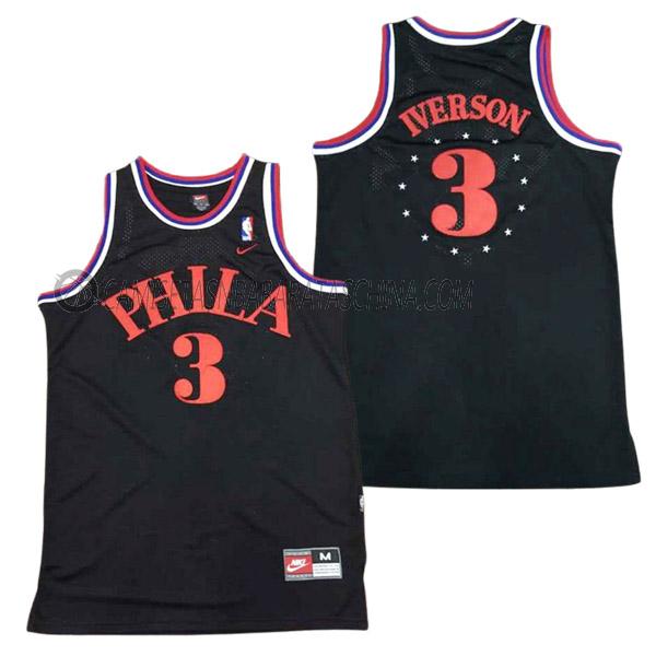 camiseta allen iverson philadelphia 76ers de 3 hombre 23210b57 negro