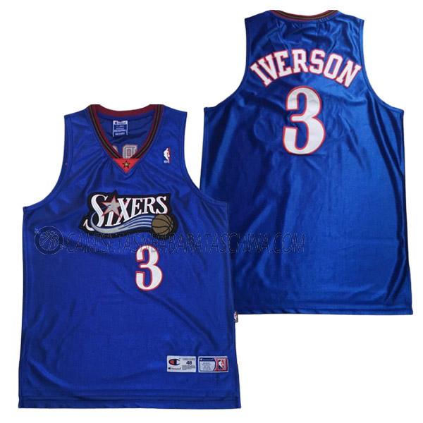 camiseta allen iverson philadelphia 76ers de 3 hombre 23210b59 azul