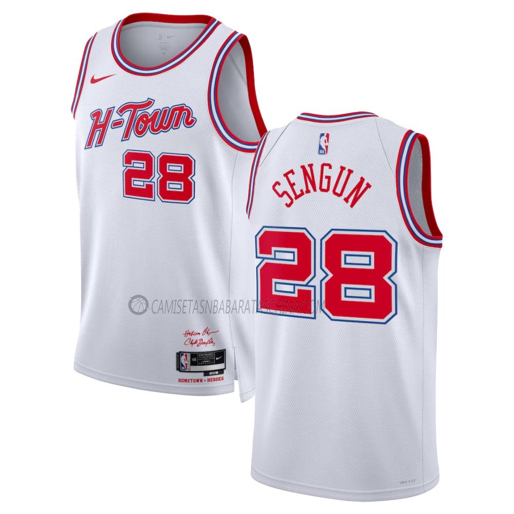 camiseta alperen sengun houston rockets de 28 hombre city edition 2023-24 bianco