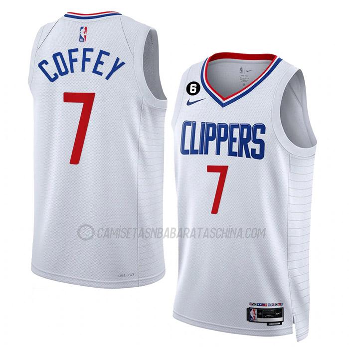 camiseta amir coffey los angeles clippers de 7 hombre association edition 2023 blanco