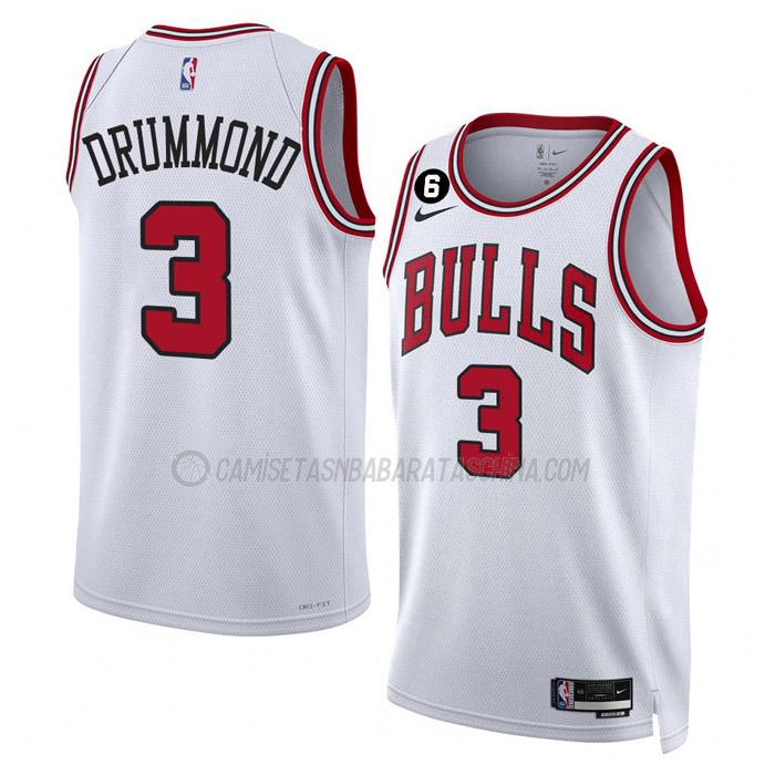 camiseta andre drummond chicago bulls de 3 hombre association edition 2023 blanco