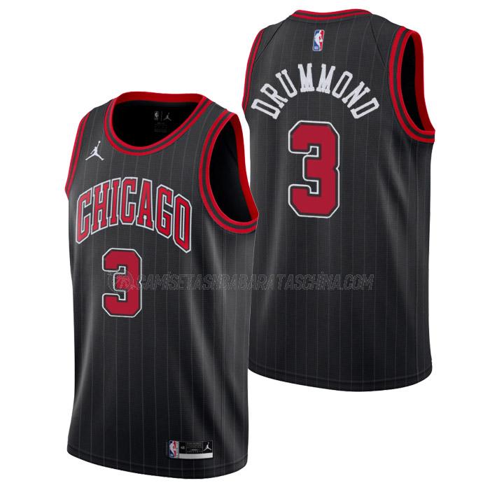 camiseta andre drummond chicago bulls de 3 hombre statement edition 2023 negro