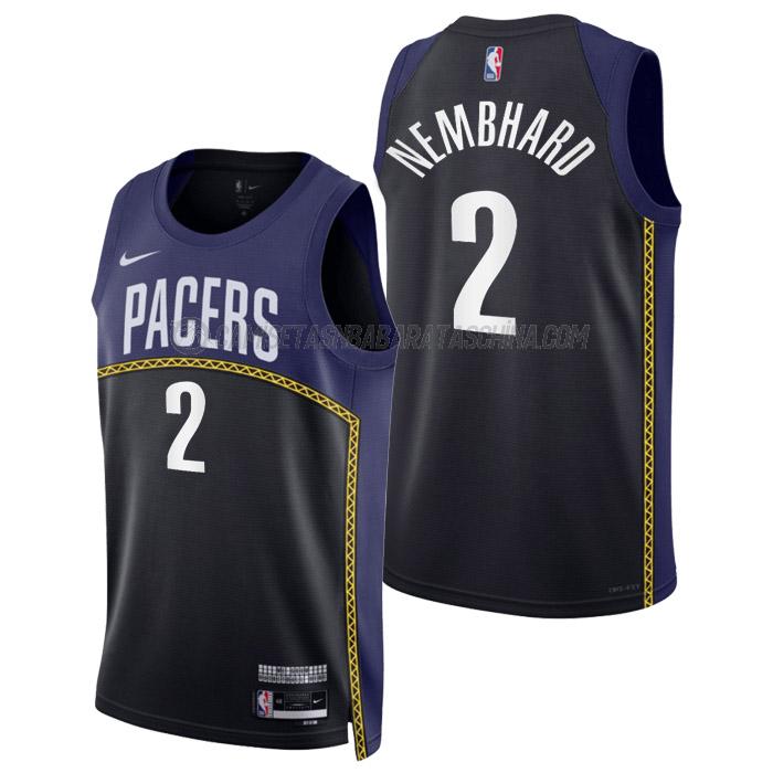 camiseta andrew nembhard indiana pacers de 2 hombre city edition 2023 negro