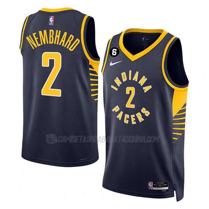 camiseta andrew nembhard indiana pacers de 2 hombre icon edition 2023 azul marino