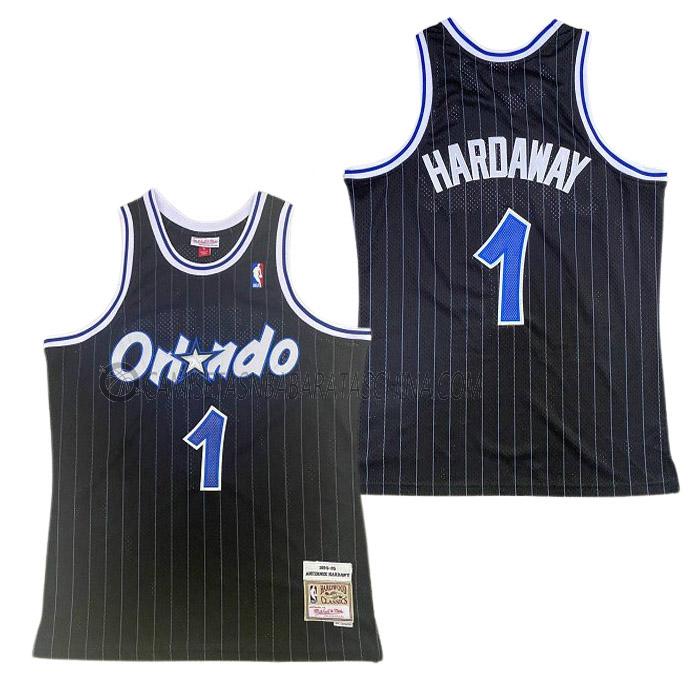 camiseta anfernee hardaway orlando magic de 1 hombre rayas verticales negro