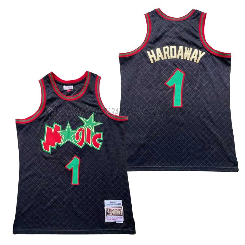 camiseta anfernee hardaway orlando magic de 1 hombre retro negro