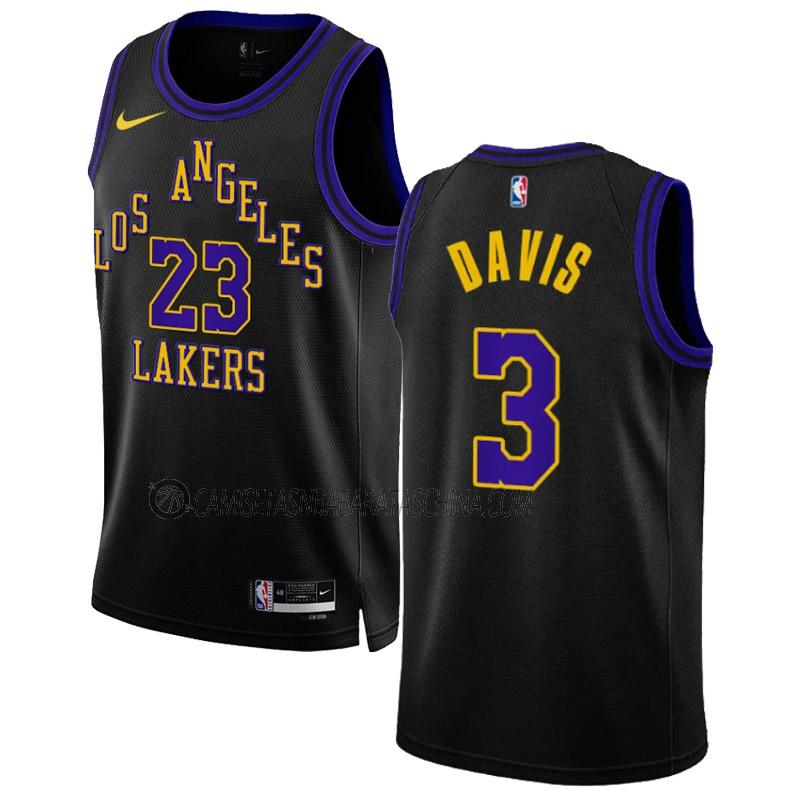 camiseta anthony davis los angeles lakers de 3 hombre city edition 2023-24 negro