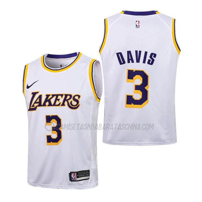 camiseta anthony davis los angeles lakers de 3 niños association edition 2023 blanco