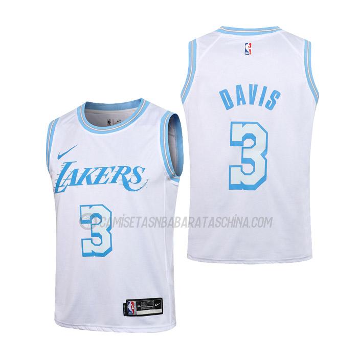 camiseta anthony davis los angeles lakers de 3 niños city edition 2021 blanco