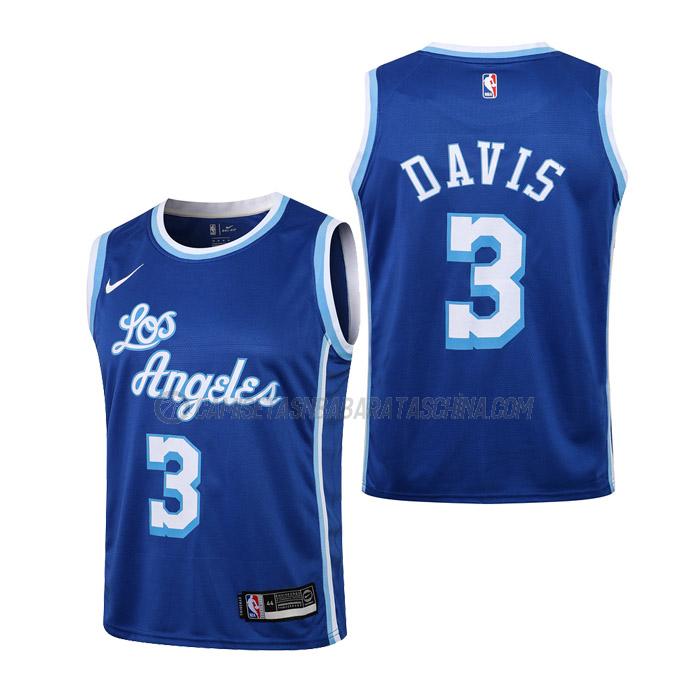 camiseta anthony davis los angeles lakers de 3 niños classic edition 2021 azul