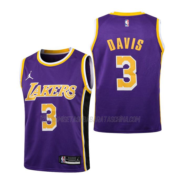 camiseta anthony davis los angeles lakers de 3 niños statement edition 2023 púrpura