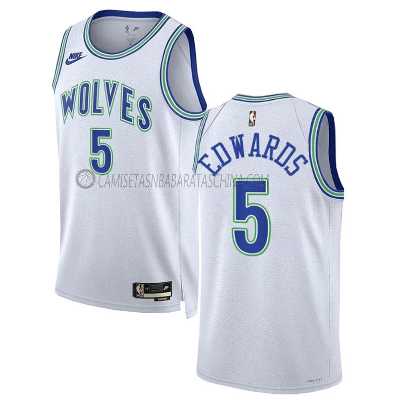 camiseta anthony edwards minnesota timberwolves de 5 hombre classic edition 2023-24 blanco