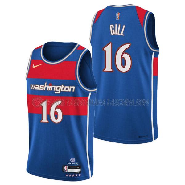 camiseta anthony gill washington wizards de 16 hombre city edition 2022 azul