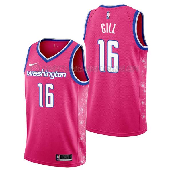 camiseta anthony gill washington wizards de 16 hombre city edition 2023 rosa