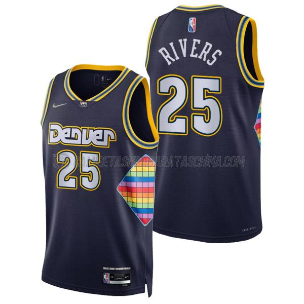 camiseta austin rivers denver nuggets de 25 hombre city edition 2022 azul marino