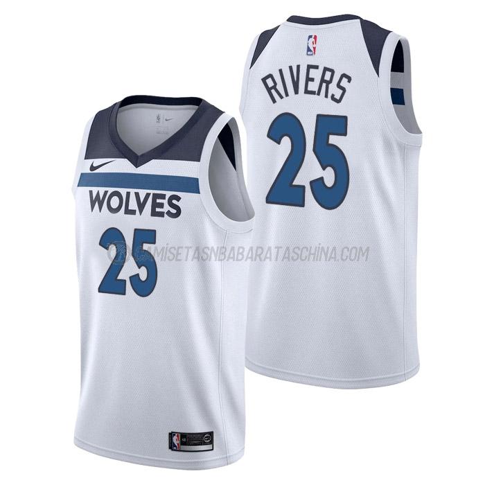 camiseta austin rivers minnesota timberwolves de 25 hombre association edition 2023 blanco