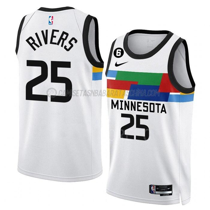 camiseta austin rivers minnesota timberwolves de 25 hombre city edition 2023 blanco