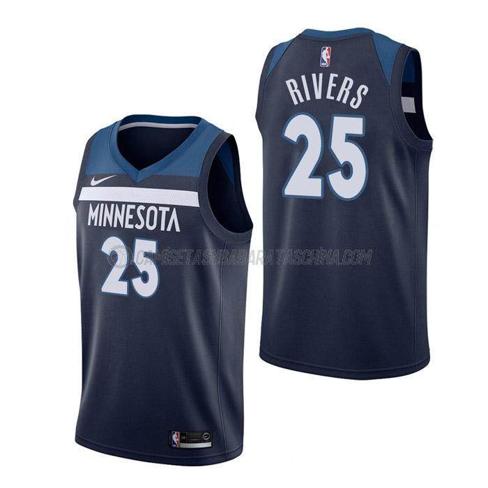 camiseta austin rivers minnesota timberwolves de 25 hombre icon edition 2023 azul marino