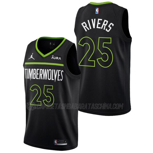 camiseta austin rivers minnesota timberwolves de 25 hombre statement edition 2023 negro