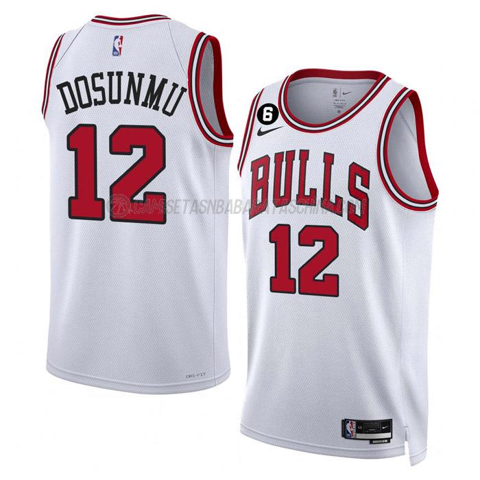 camiseta ayo dosunmu chicago bulls de 12 hombre association edition 2023 blanco