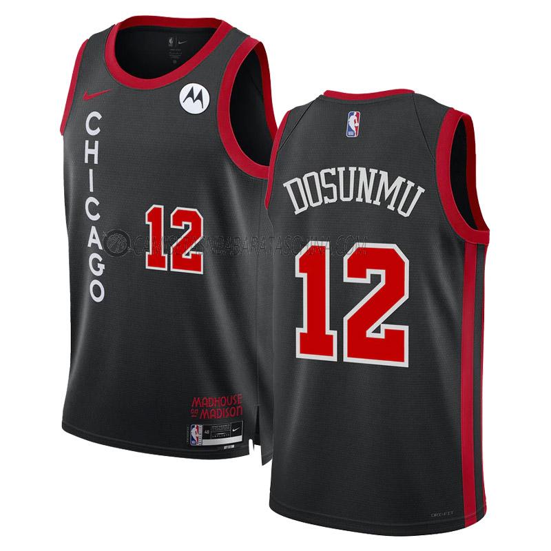 camiseta ayo dosunmu chicago bulls de 12 hombre city edition 2023-24 negro