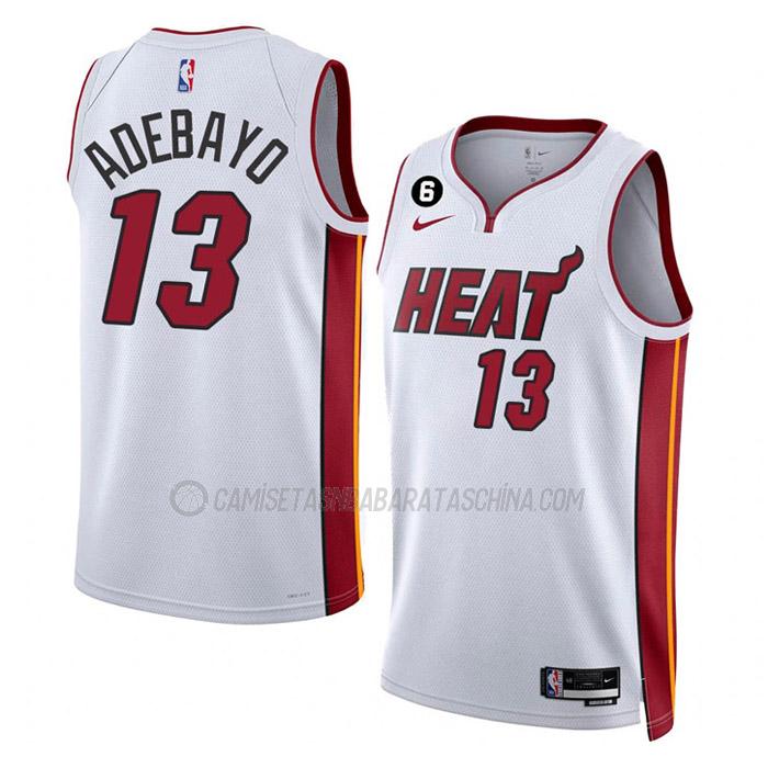 camiseta bam adebayo miami heat de 13 hombre association edition 2023 blanco