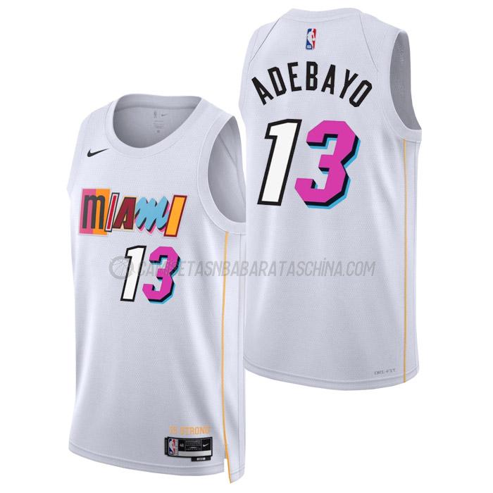 camiseta bam adebayo miami heat de 13 hombre city edition 2023 blanco