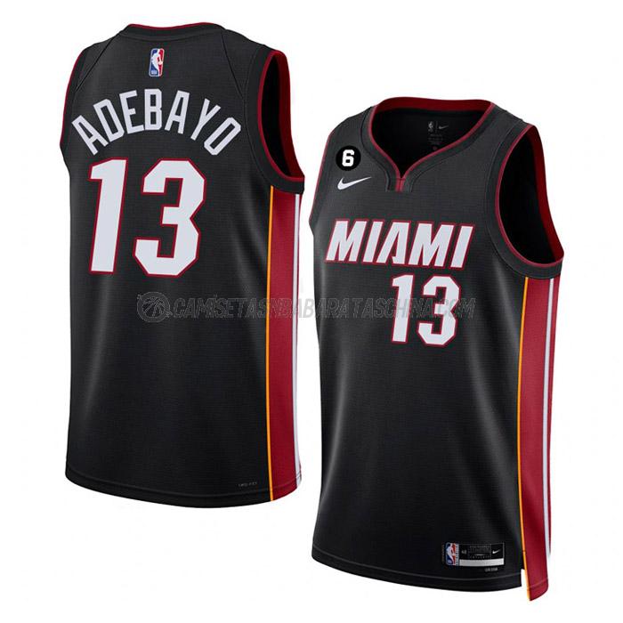 camiseta bam adebayo miami heat de 13 hombre icon edition 2023 negro