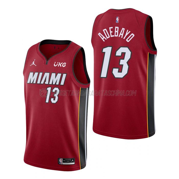 camiseta bam adebayo miami heat de 13 hombre statement edition 2023 rojo