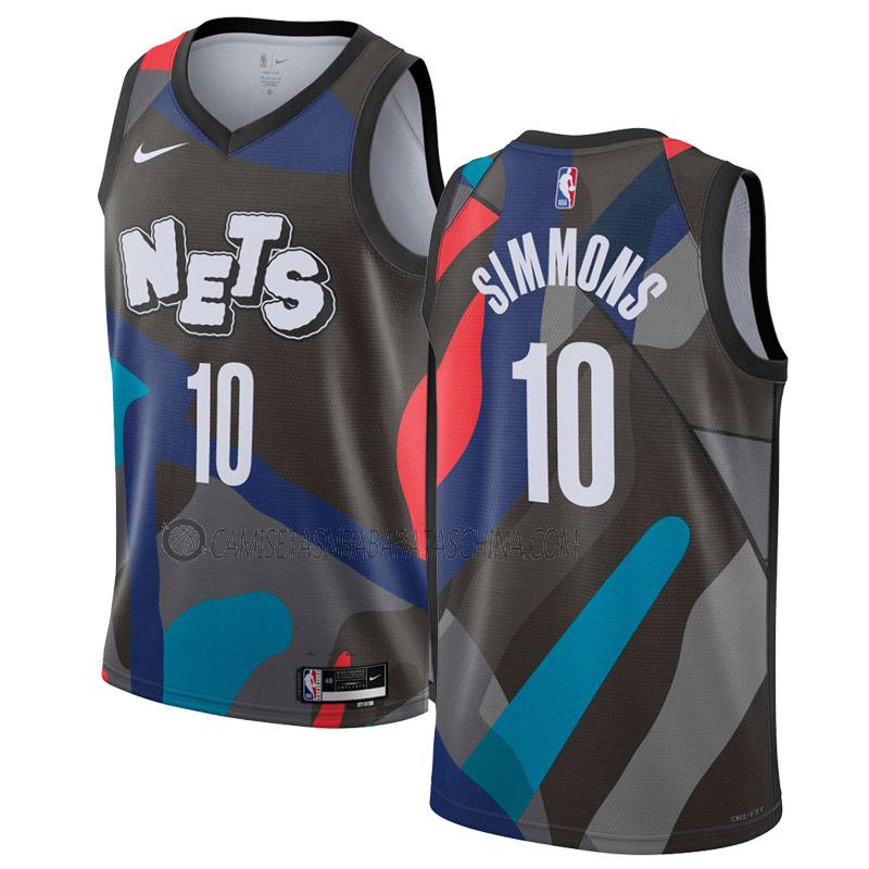 camiseta ben simmons brooklyn nets de 10 hombre city edition 2023-24 negro