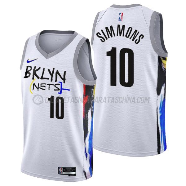 camiseta ben simmons brooklyn nets de 10 hombre city edition 2023 blanco