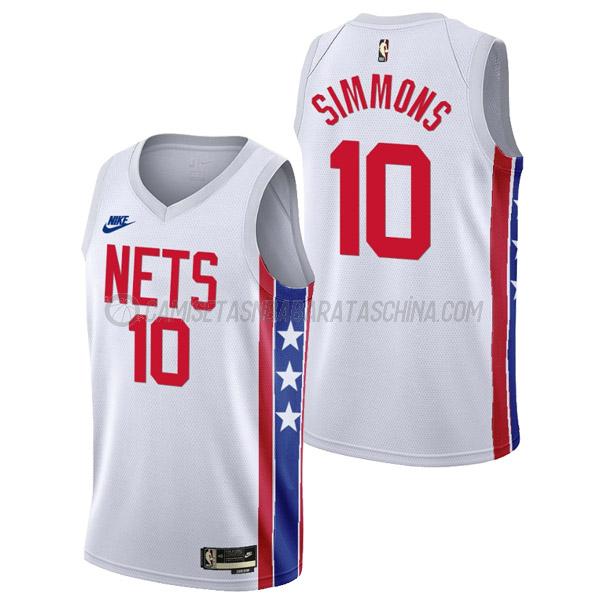 camiseta ben simmons brooklyn nets de 10 hombre classic edition 2023 blanco