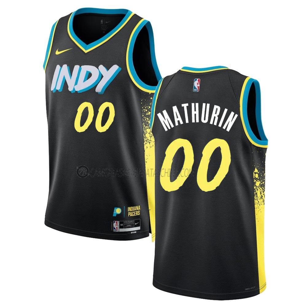 camiseta bennedict mathurin indiana pacers de 0 hombre city edition 2023-24 negro