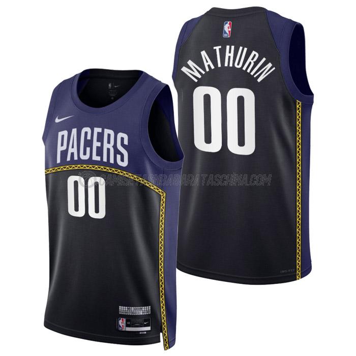 camiseta bennedict mathurin indiana pacers de 0 hombre city edition 2023 negro