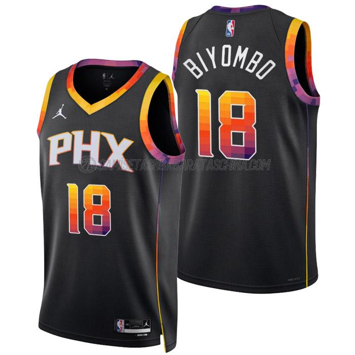 camiseta bismack biyombo phoenix suns de 18 hombre statement edition 2023 negro