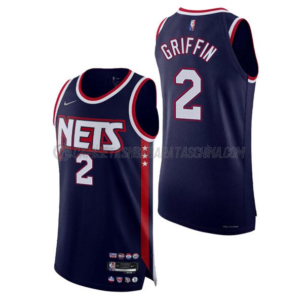 camiseta blake griffin brooklyn nets de 2 hombre city edition 2022 azul marino